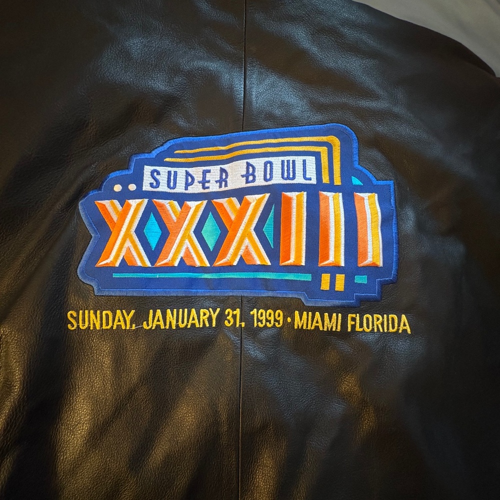 Super Bowl XXXIII NFL Black Jacket Football Miami 1999